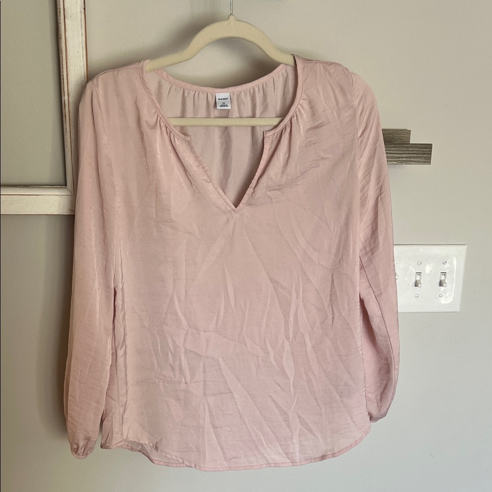 Old Navy Pink V-Neck Blouse